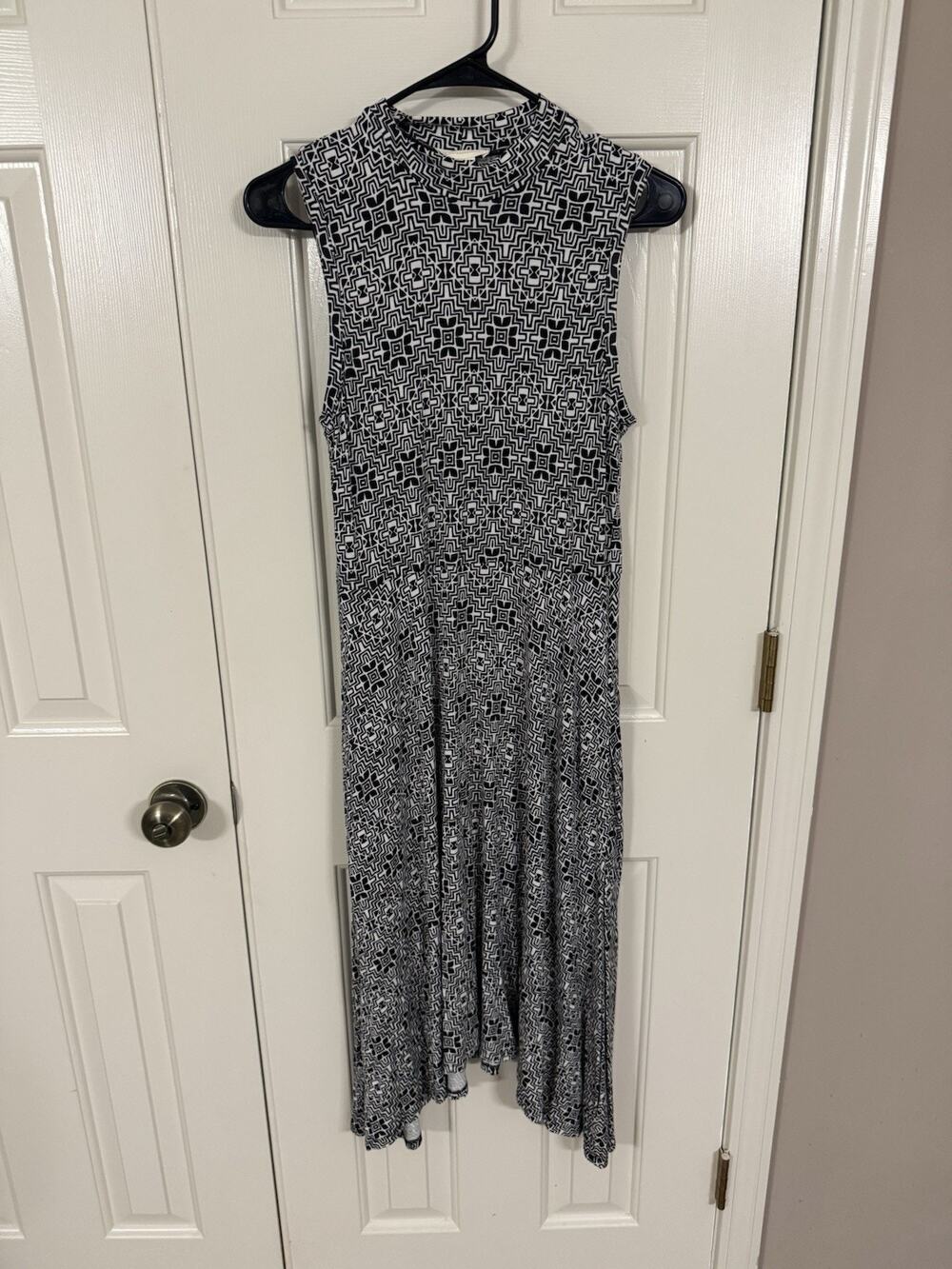 Anthropologie Maeve Cleary Dress Black White Swing S